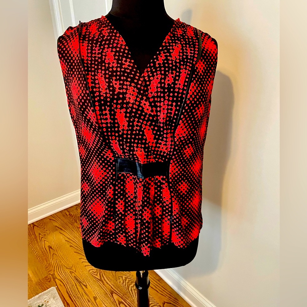 Red Black Sleeveless Top -XL